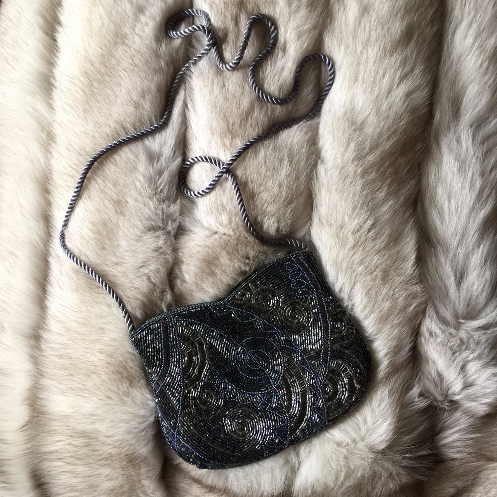 Black Beaded Shoulder bag